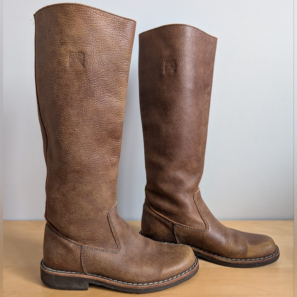 Roots | Brown Tribe Leather Tall Pull on Boots, Size 6.5